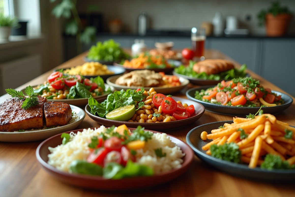Assortiment de repas sains pour différentes diets