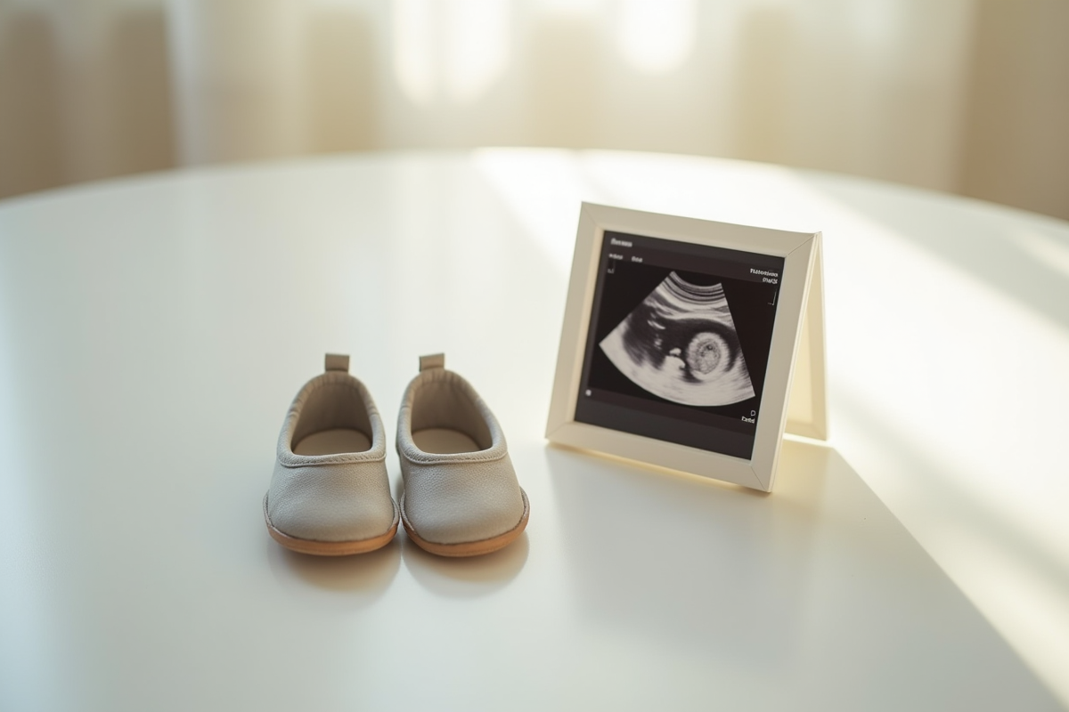 Chaussures de bébé vides avec image d