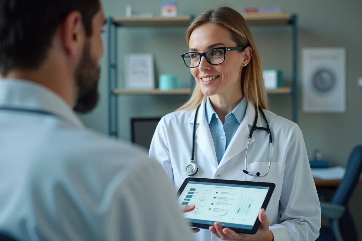 Médecin explique les résultats d